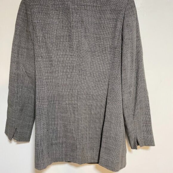 Max Mara Made in Italy Black White Woven Women's Blazer Jacket Size IT42/US8 - Picture 13 of 14